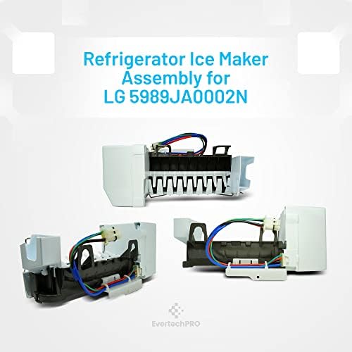 Evertechpro 5989JA0002N ICE MAKER ASSEMBLYKIT Înlocuire pentru frigiderul LG 5989JA0002U 5989JA0002P 2650757