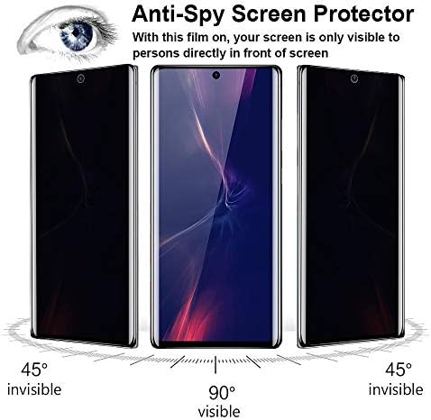 [Pachet 2] Galaxy Note 20 Ultra protector de ecran de confidențialitate, Protector de ecran negru anti-spion din sticlă călită