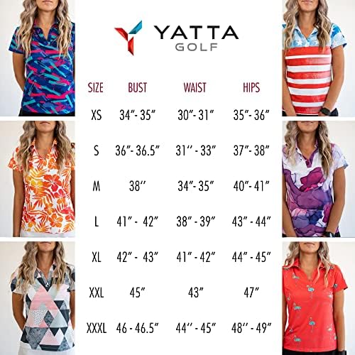 Yatta Golf Golf Polo - Rezistent la riduri premium, umiditate și cămăși colorate cu gât în ​​V pentru femei