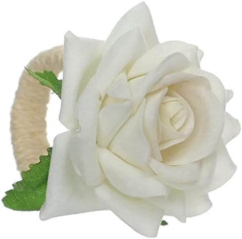 Zjhyxyh 6pcs inele de șervețel de flori de trandafiri, artizanat pentru mătase pentru mătase pentru șervețel pentru mese de