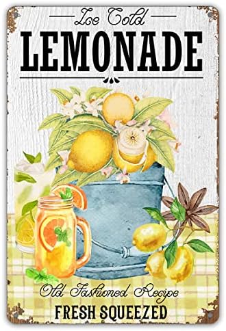 Funny Lemon Ice Cold Lemonade Metal Tin Sign Decor de perete semn de lămâie pentru cadouri de Decor pentru Casă