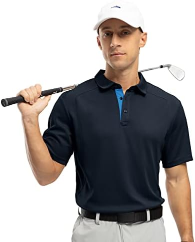 Cămăși de golf pentru bărbați YSento, cu mânecă scurtă uscată cu 3 butoane, cămașă polo performantă