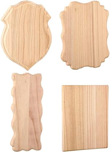 4 buc Semne din lemn neterminate Placi din lemn Hanging Blank, 9 x 12 inch Semne goale pentru meșteșuguri DIY Craft Wood Board