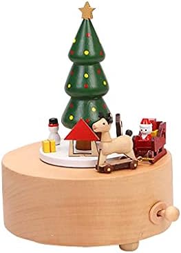 Zlbyb Woode Music Box Party Christmas Xmas Tree Carousel Cutie Muzică Cadou Crăciun (culoare: B, dimensiune