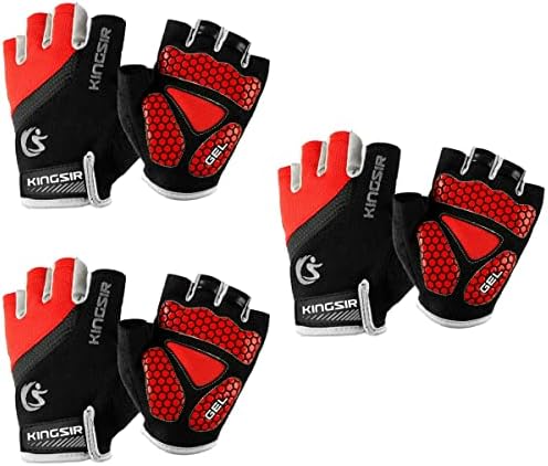 Abaodam 3 perechi sporturi în aer liber mănuși cu jumătate de deget mănuși de antrenament respirabile antiderapante pentru