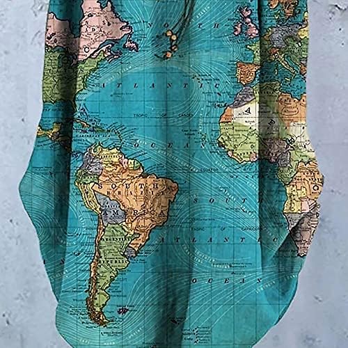 Badhub pentru femei maxi rochie de bumbac fuste de lenjerie globală hărți tipărită tiv asimetric desymmetric fustă cu vițel
