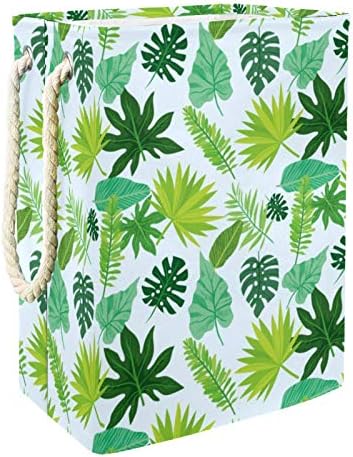 MAPOLO spălătorie împiedică frunze verzi exotice model lenjerie pliabilă coș de depozitare a rufelor cu mânere suporturi detașabile