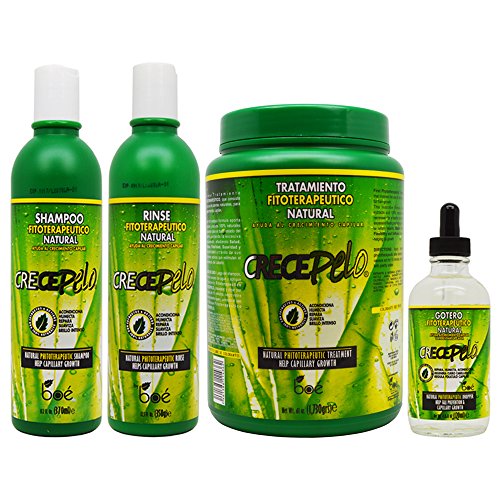 Boe Crece Pelo Fitoterapeutico Șampon Natural & Rinse & Tratament și Gotero „Set II”