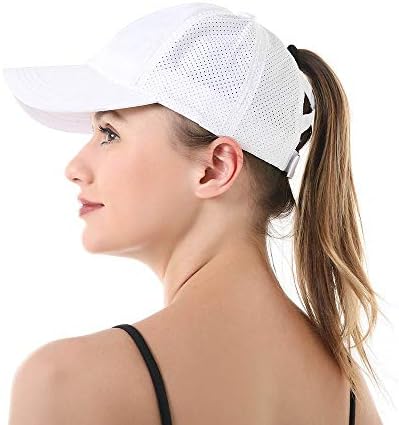 Pălărie de baseball pentru femei cu ponei de ponei de pălărie rapidă cu plasă uscată de soare, respirabili, capace de baseball