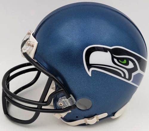 Walter Jones autograf Seattle Seahawks Albastru Mini casca MCS Holo stoc 203083-autograf NFL mini căști