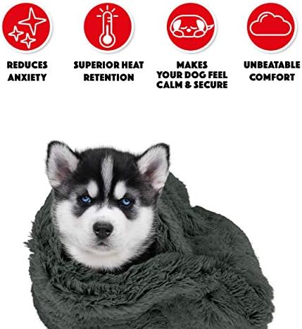 Pătură de câine sonor de câine al câinelui de somn, pătură mare, calmantă, anti-anxietate, snuggler, gri închis