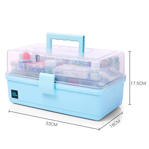 Wolfbush Plastic Medicine Box supradimensionat cu 3 niveluri pentru familii de urgență Organizator de depozitare a depozitării