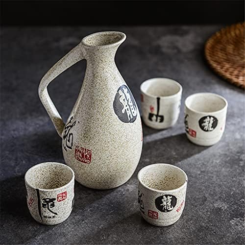 Set de vinuri ceramice yfqhdd ceramic distribuitor de vinuri galbene chinezesc, cană mică cană mică de drag pentru tavă caldă