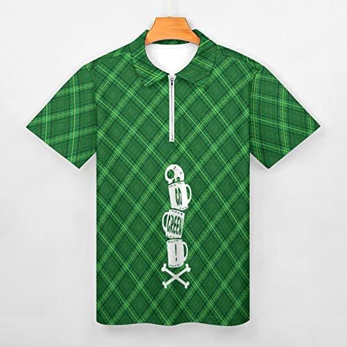 Cămăși de golf amuzante pentru bărbați Sf. Patrick's Tricou de golf Green Hawaiian Summer Beach Tricouri casual, cămașă polo