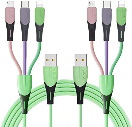 Cablu de încărcare multiplă 5A 3 în 1 Multiple USB Super Chablu de încărcare rapidă cu telefon/USB-C/micro-USB Port pentru