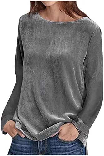Cămăși confortabile cu mânecă lungă pentru Femei Pulover Casual tricou Solid cu gât o ieșire topuri bluze Casual elegante plus