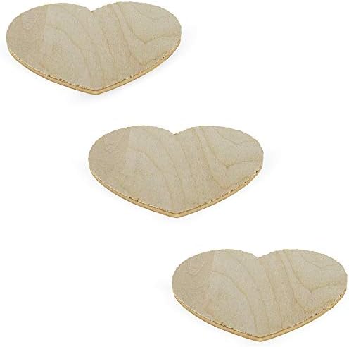 Set de 3 neterminate nevopsite inima din lemn forme decupaje DIY meserii 3.2 inch