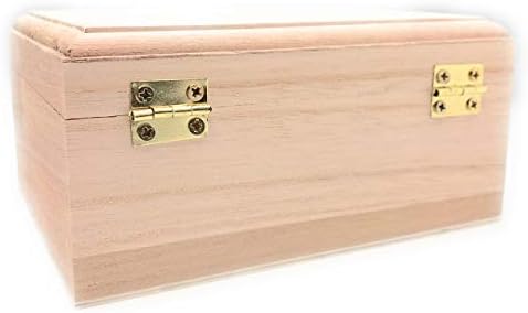 12 PC Dreptunghi neterminat cu cutie de lemn neterminată de bricolaj natural cu capac cu capac cu balamale și cămăruță față