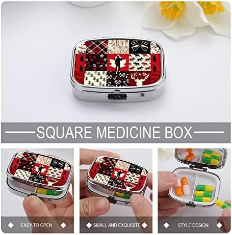Pilula cu pastile fundal de Crăciun elk în formă de pătrat tabletă tabletă carcasă portabilă cu cutie de pilule de vitamină