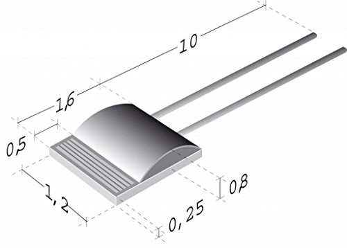 Tehnologie inovatoare a senzorului - Senzor de temperatură de platină P0K1.161.6W.A.010, 100 ohm RTD Component, 1,6x1.2 mm, -200 ° C până la 600 ° C, clasa A