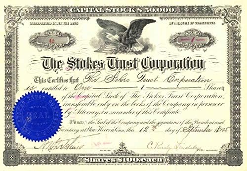 Stokes Trust Corporation - Certificat De Acțiuni