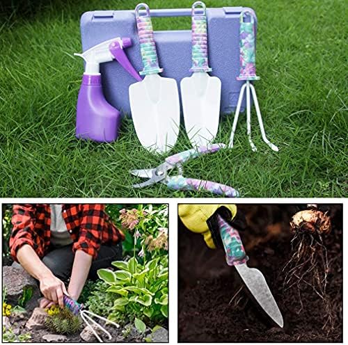 Un set unic de unelte de grădinărit de cadouri pentru femei de grădinărit de unelte de mână cu violet cu trusa de grădinărit