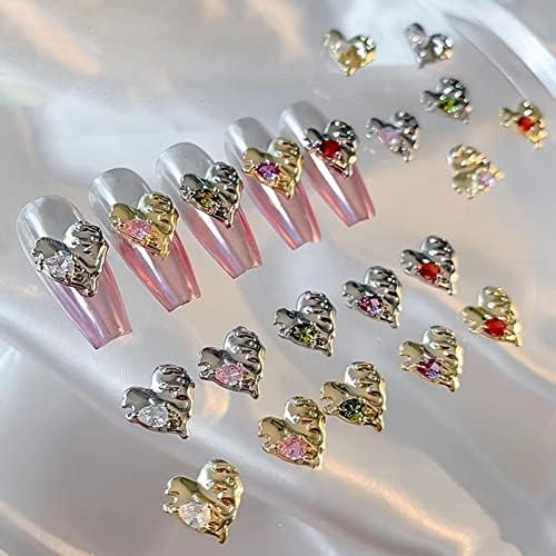 5pcs/set accesorii de unghii rafinate strălucitoare dragoste faux -diamond design decorativ zircon dulce fetiță de unghii de