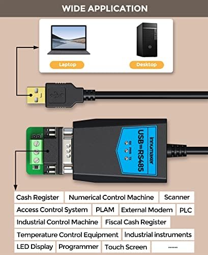 Innomaker Industrial USB 2.0 până la RS485 Adaptor de convertor bazat pe FTDI FT230 CIP încorporat ESD Protection Support Windows
