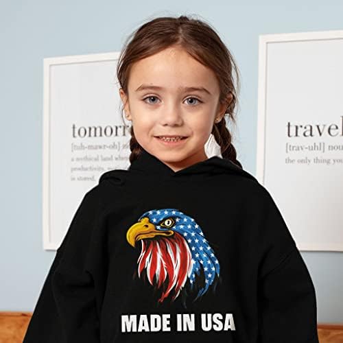 Made in USA Eagle Toddler Hoodie - Eagle Toddler Hooded Hanorac - Graphic Kids 'Hoodie