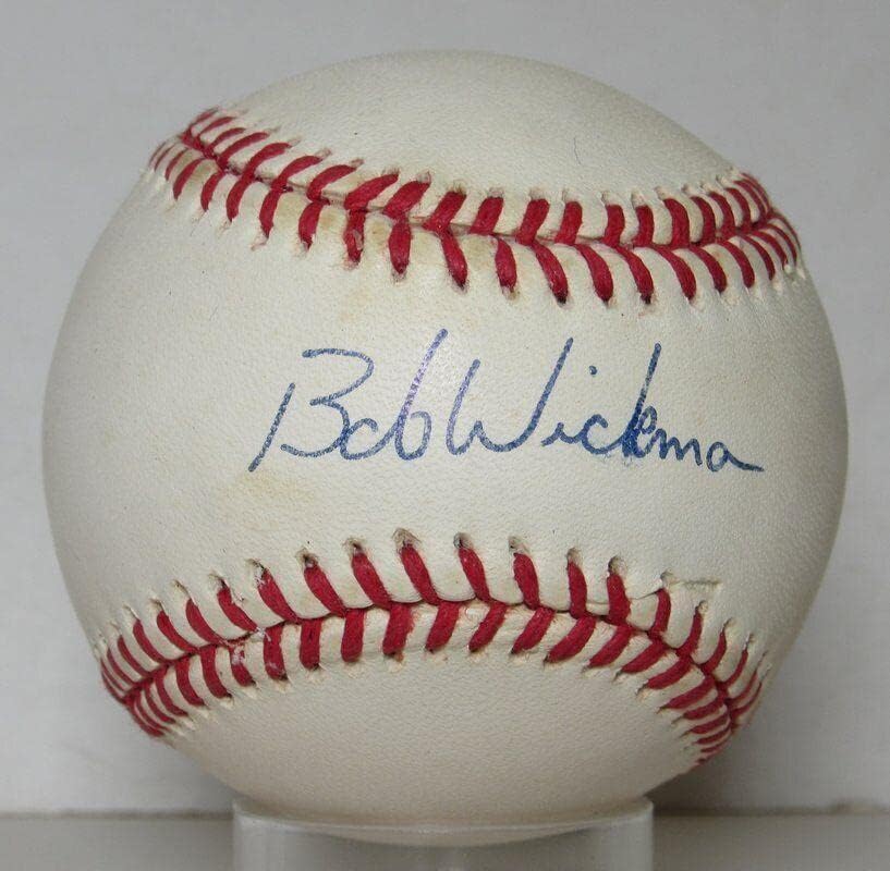 BOB WICKMAN CLEVELAND INDIANS AUTOGRAT/SEMNAT OAL BASEBALL - Baseballs autografate