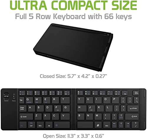 Lucrări de Cellet Ultra Slim pliere Wireless Bluetooth tastatură compatibil cu Motorola Droid XYBOARD 10.1 cu telefon HolderStand-reîncărcabilă