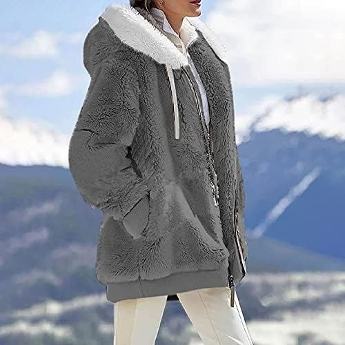 Petrecere top elegant pentru femei cu mânecă lungă de iarnă cu glugă cu buzunare pulover se potrivește cu gâtul și gâtul adânc