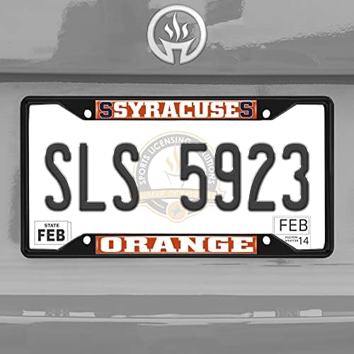 FanMats 31282 Syracuse Orange Metal Placă de înmatriculare Finisaj negru