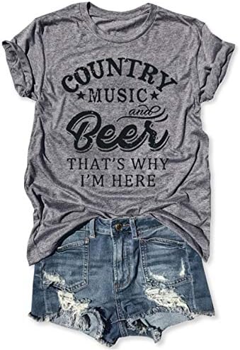 Muzica Country și bere amuzant cămașă de băut pentru femei vacanta de vara Tricouri vintage țară tricouri topuri