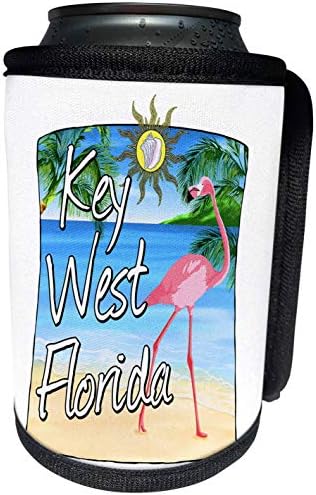 3DROSE - MacDonald Creative Studios - Florida - Pink Flamingo și Beach Art pentru Key West Florida. - Poate o înveliș cu sticlă