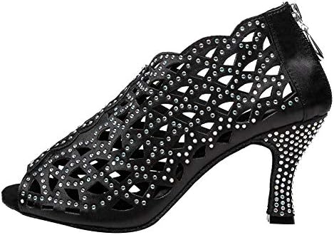 Pantofi de dans cu ball hroyl latină pentru femei latine salsa tango cizme de gleznă deschise, YCL363