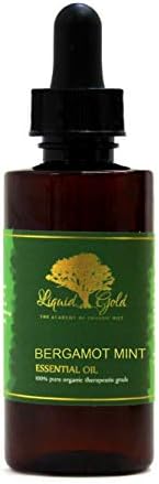 2,2 oz cu un picător de sticlă Premium Bergamot Mint Ulei esențial Gold Gold Aromherapie naturală pură organică