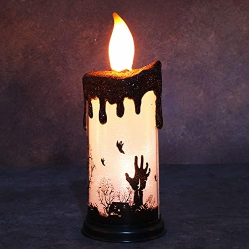Yaogohua Halloween lumânare fără flamei Halloween Snow Glob Lumânări Lumină LED TERORIZĂ LED TERMENTE LAMPE ELECTRONAL LAMINIE