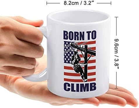 Lineman cu American Flag imprimare Cana cafea Tumbler ceramice ceai ceașcă amuzant cadou pentru birou acasă femei bărbați 11