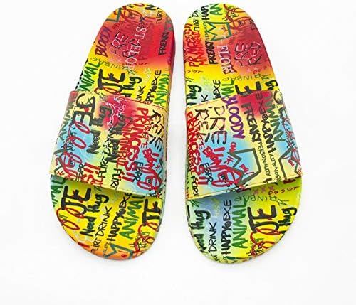 Papuci pentru femei Graffiti impermeabili în aer liber colorat în afara modei non -alunecare Falt interior de vară flip -flops