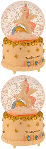 Amosfun Unicorn Snow Glob Unicorn Music Box luminos Crystal Ball Unicorn Forma de masă pentru fete Fete Femei Marii de naștere