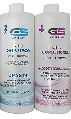 Șampon zilnic GS Keratin și balsam zilnic fără sare sau sulfat pentru a menține și extinde efectele oricărui tratament pentru