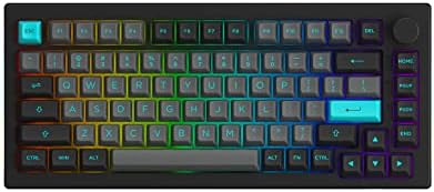 Akko 5075b plus tastatură mecanică 75% la sută tastatură RGB Hot-swappable cu buton, albastru pe temă albă cu PBT dublu Shot