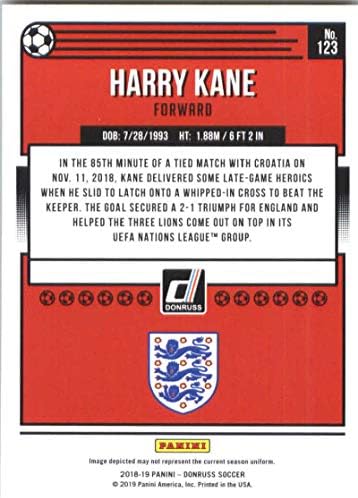 2018-19 Donruss Soccer 123 Harry Kane England Panini Panini 2018-2019 Card de tranzacționare Futbol