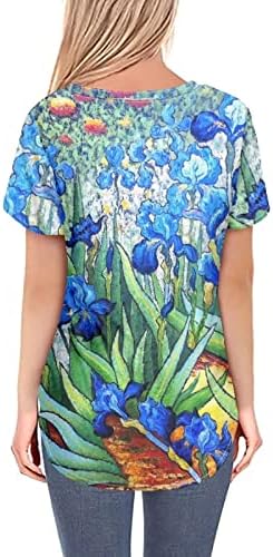 Coloranimal Fashion Tricouri cu mânecă scurtă de vară v gât liber Tunică Fit Size S-4XL