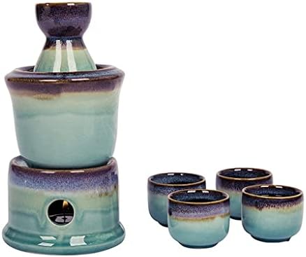 ZLXDP 7 PC -uri în stil japonez ceramică Sake Set de cadouri cu un set mai cald de ceramică mai caldă