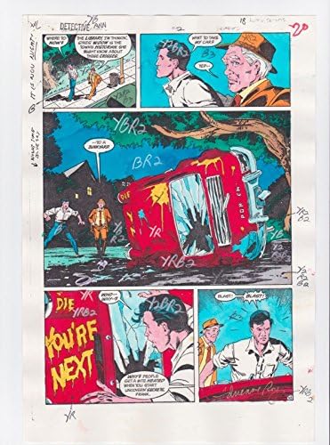 DETECTIVE COMICS anual # 2 Pagina 18 BATMAN COMIC PRODUCTION ART semnat A. ROY COA