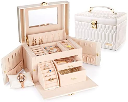 MJCSNH cutie de bijuterii, cutie de bijuterii de mare capacitate cu încuietoare, cutie de bijuterii, cutie de bijuterii de