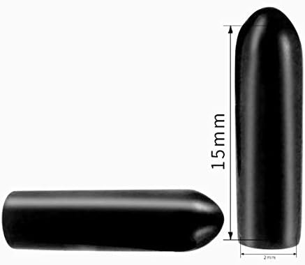 Șurub Filet protecție Maneca PVC cauciuc rotund tub Bolt capac capac Eco-Friendly negru 2.5 mm ID 100pcs