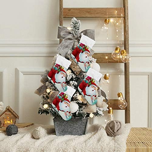Alaza Craciun Stockings Crăciun Crăciun Moș Crăciun în scenă de zăpadă, clasic, decorațiuni personalizate pentru ciorapi mici